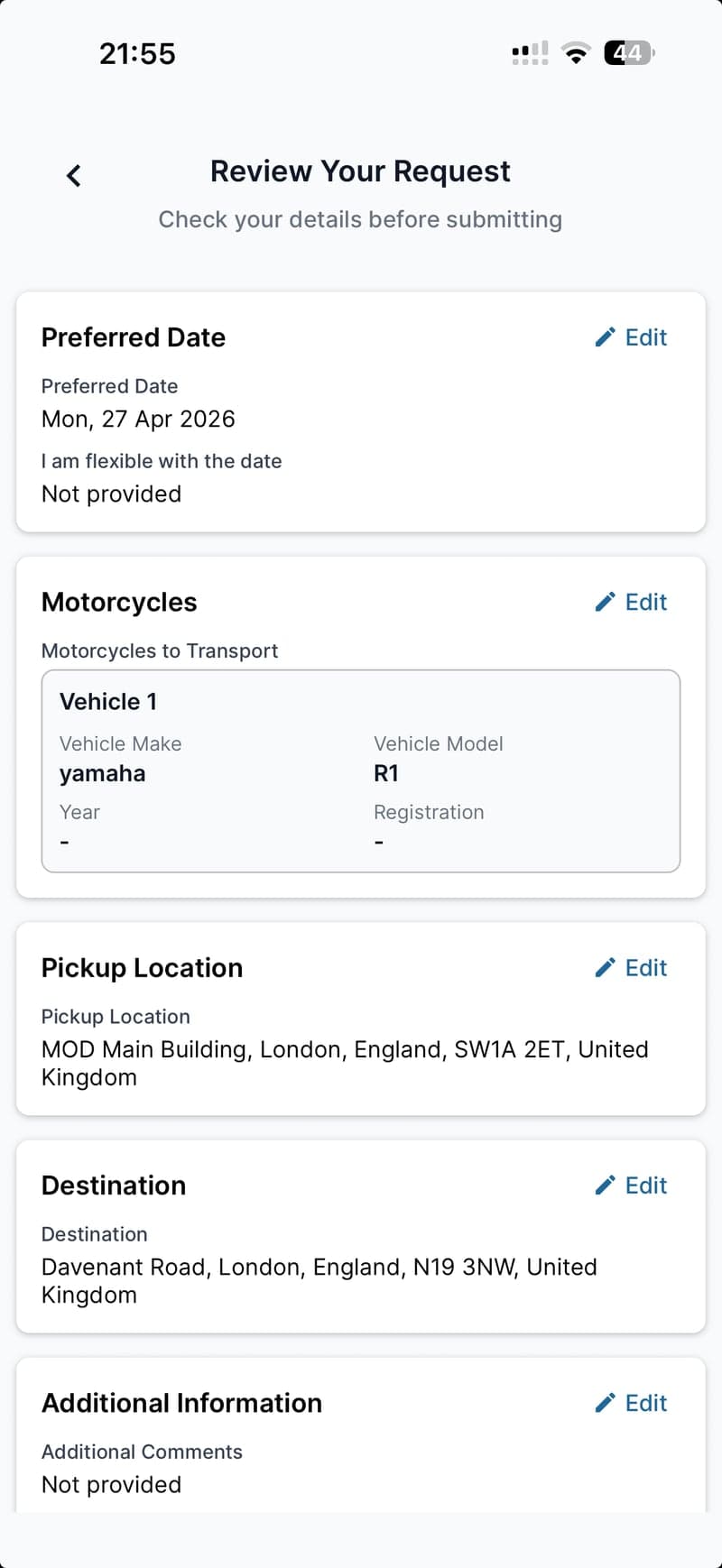 Review Your Request