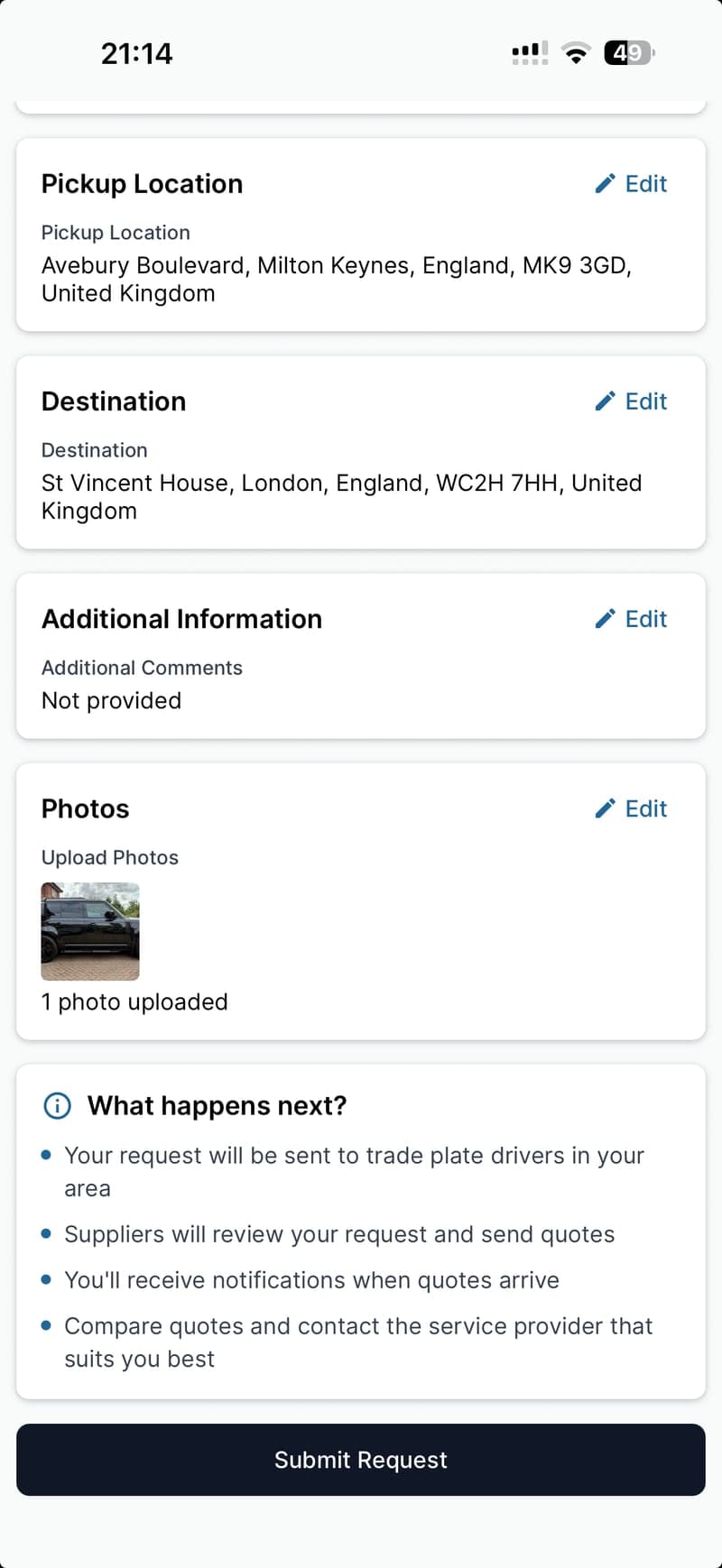 Review Your Request